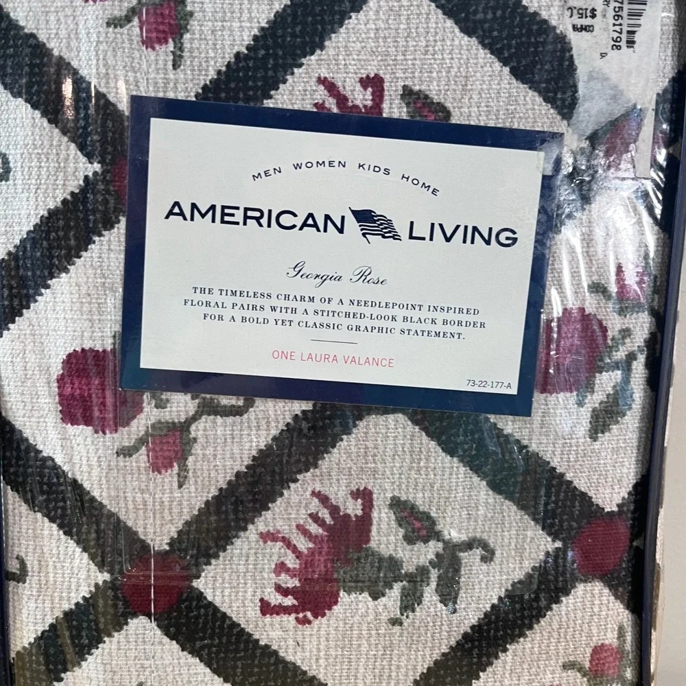 American Living Ralph Lauren Georgia Rose Floral Vtg Style Valance 78x15 NEW